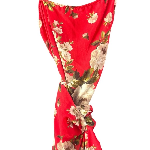 Free People Intimately Floral Wrap Dress Spaghetti Straps Ruffle Hem Mini Size m - Picture 12 of 12